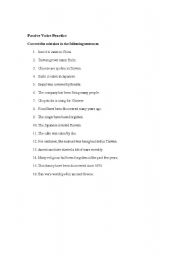 English worksheet: Passive Voice Correction Activity 