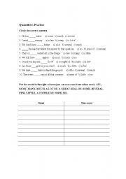 English Worksheet: Quantifiers Practice