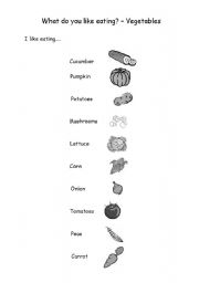 English worksheet: What do you like eating?