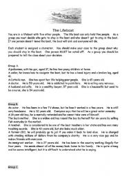 English Worksheet: The lifeboat game