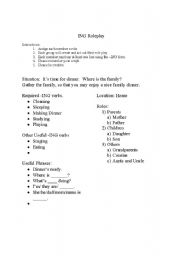 English worksheet: Roleplay for ING