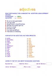 English worksheet: Adjectives