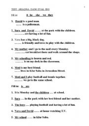 English worksheet: pronouns for young learners
