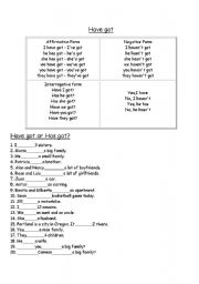 English Worksheet: have got