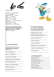 English Worksheet: to be