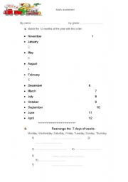 English Worksheet: 12 months in a year worksheet 