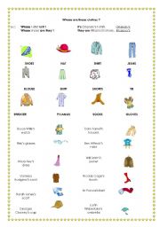 English Worksheet: Whose are these clothes? part 2