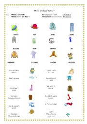 English Worksheet: Whose are these clothes? part 2