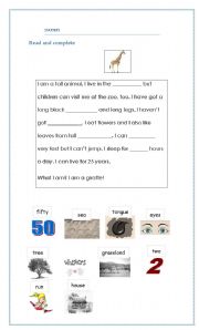 English Worksheet: Reading for young learners