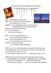 English Worksheet: Present Perfect - Jeany in San Francisco