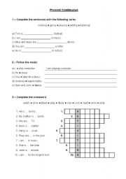 English Worksheet: Present Continuous