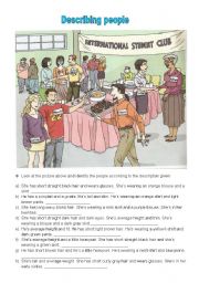 English Worksheet: Describing people