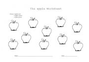 English worksheet: The apple worksheet