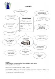 English worksheet: importance of reading