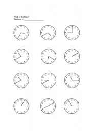 English Worksheet: What time is it?