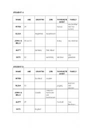 English worksheet: present simple (gap grid)