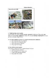 English worksheet: Natural Disasters