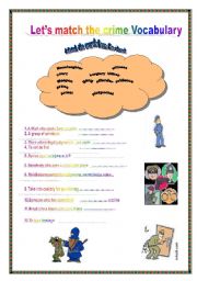 English Worksheet: crime-vocabulary matching