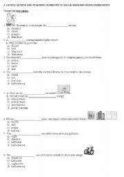 English Worksheet: should(no)/had better(not) reading on environment-mul. choice