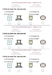 English worksheet: what time is it ?