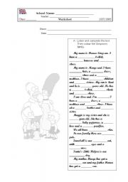 English Worksheet: Simpsons Worksheet