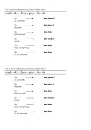 English worksheet: Present Perfect Tense (worksheet for the Learning House!)