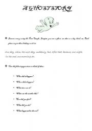 English worksheet: A Ghost story