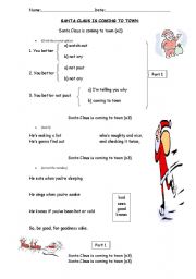 English Worksheet: Santa Claus is coming to town