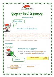 English Worksheet: Reported speech with Santa! (3 pages)