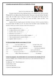 English Worksheet: a mini quiz including a reading text