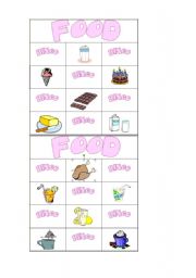 English Worksheet: food bingo part 4/8