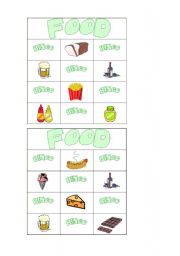 English Worksheet: food bingo part 5/8