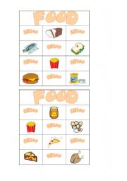 English Worksheet: food bingo part 6/8