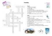 English Worksheet: Traveling Crossword