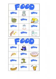 English Worksheet: food bingo part 8/8