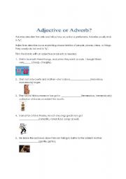 English Worksheet: Adjective or Adverb