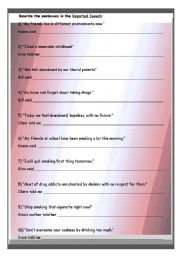 English Worksheet: Reported speech