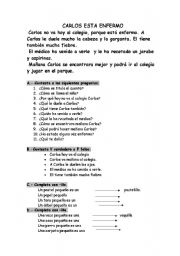 English worksheet: lectura