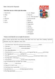 English Worksheet: Movie: Alvin and the Chipmunks