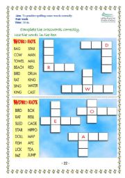 English Worksheet: practise spelling some words correctly.      