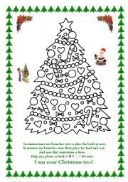 English Worksheet: Christmas. Colouring page.
