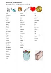 English Worksheet: COUNTABLE AND UNCOUNTABLE 