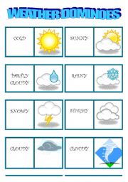 WEATHER DOMINOES !!!!!!!!!!!!!!!!!!!!!!!!!!!!!!!!! 3 pages