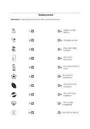 English worksheet: simple present tense