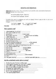 English Worksheet: adjectives and adverbs