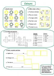 English Worksheet: Colours