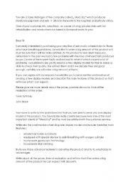 English Worksheet: Business letter- writing