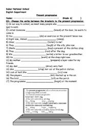 English Worksheet: present progressive