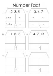 English worksheet: Number Fact Families