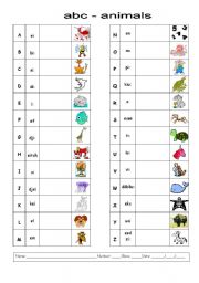 English Worksheet: ABC - with animals